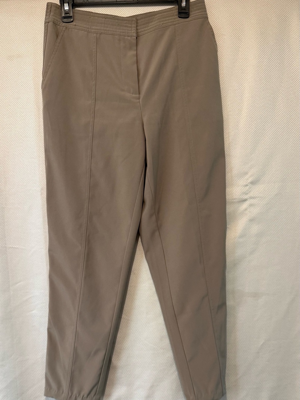 Serena Williams Taupe/Beige Straight-Leg Pull-On Pants
